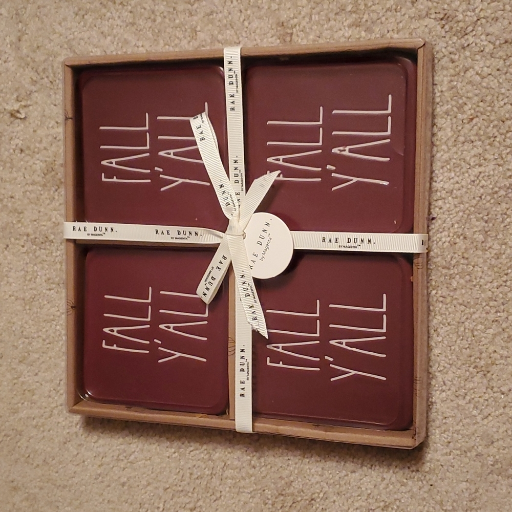 Rae Dunn Fall Y'All Coasters Set